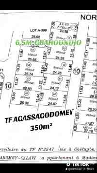 PARCELLES LOTIES 350M² A VENDRE - AGASSAGODOMEY CALAVI